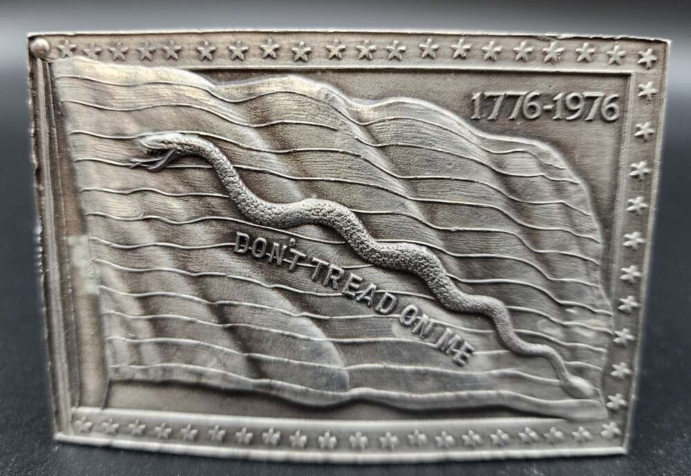 Bergamot Brass Works 1776-1976 Bicentennial “Don’t Tread on Me” Belt Buckle USA